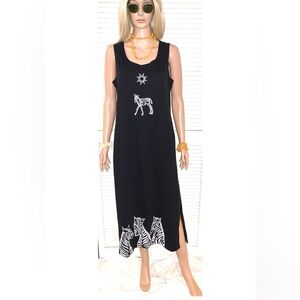 Olivia Rose Vintage sleeveless maxi dress with Zebra design Women’s size 14P